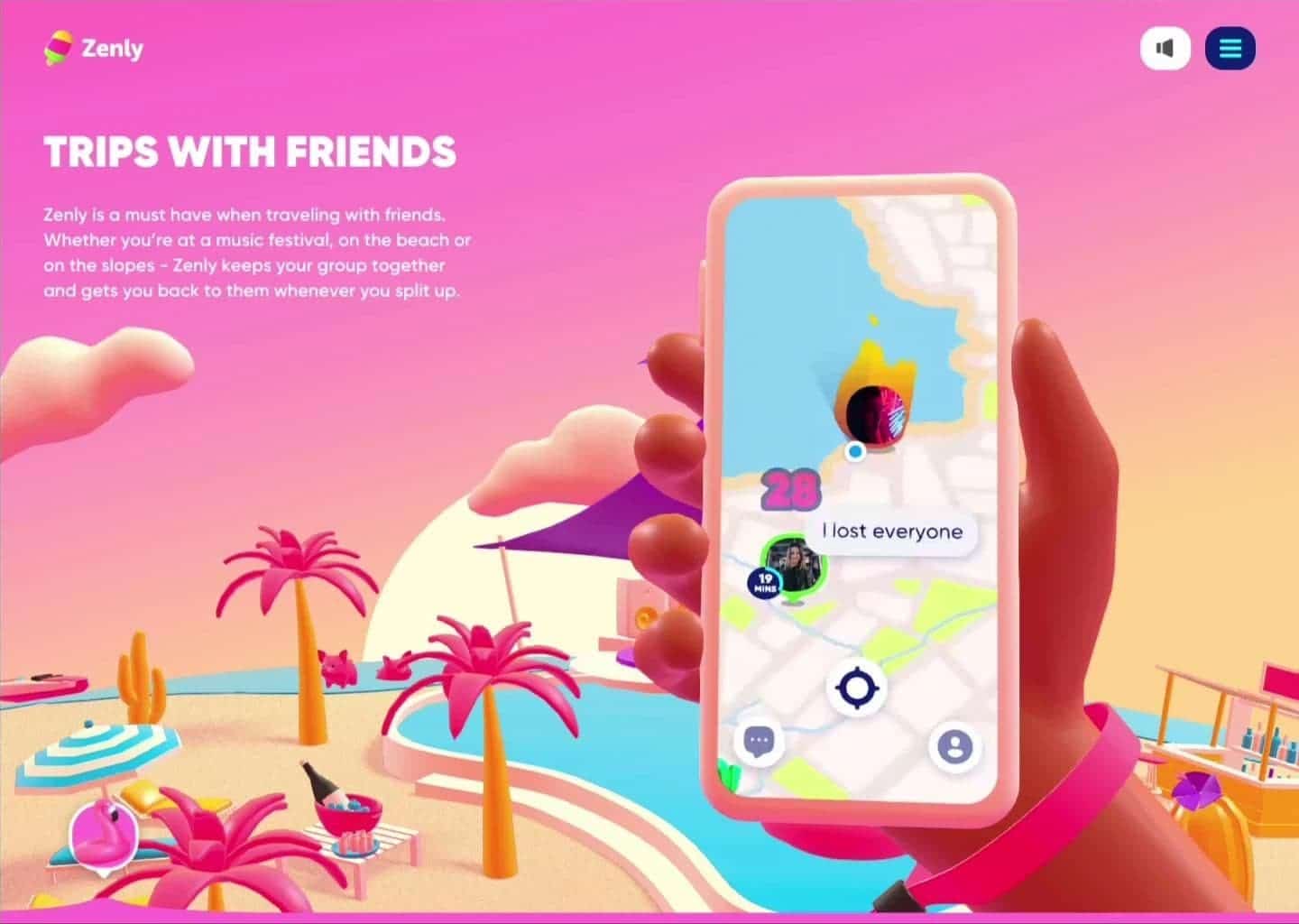 Función Zenly travel y viajes con amigos.